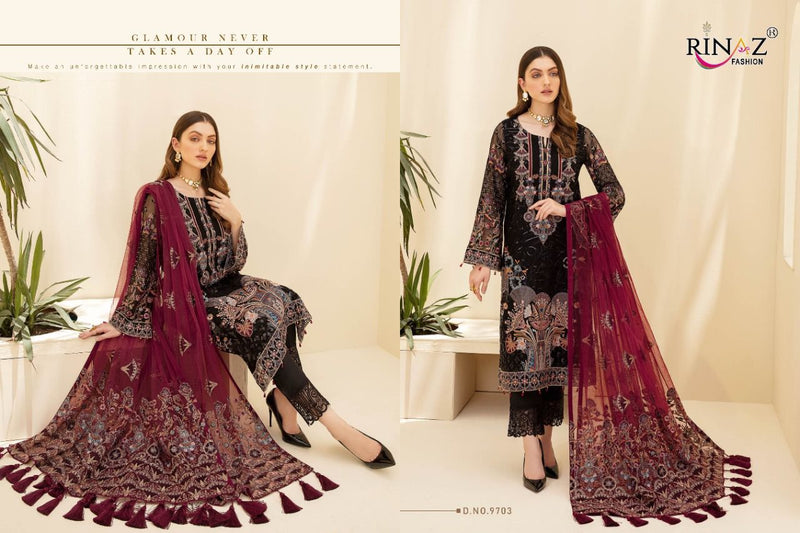 Rinaz Fashion Ramsha Vol 10 Faux Georgette Heavy Embroidery Work Pakistani Suit