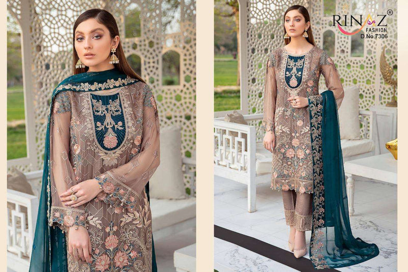 Rinaz Fashion Ramsha Vol 7 Georgette With Heavy Embroidery Work And Diamond Work  Pakistani Salwar Kameez