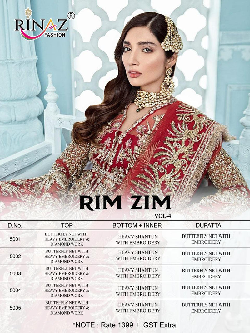 Rinaz Fashion Rim Zim Vol 4 Butterfly Net Heavy Embroidery Work Pakistani Suit
