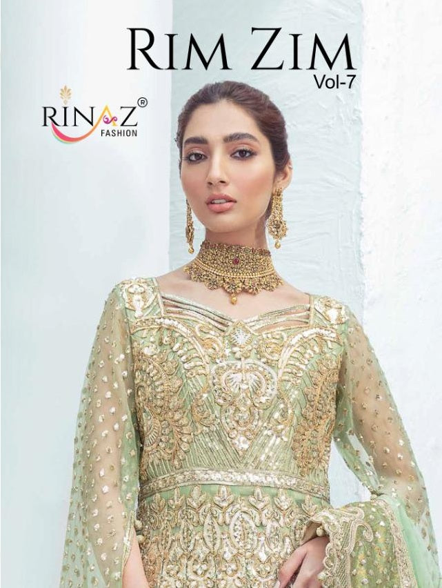 Rinaz Fashion Rim Zim Vol 7 Butterfly Net Heavy Embroidery Work Pakistani Suits