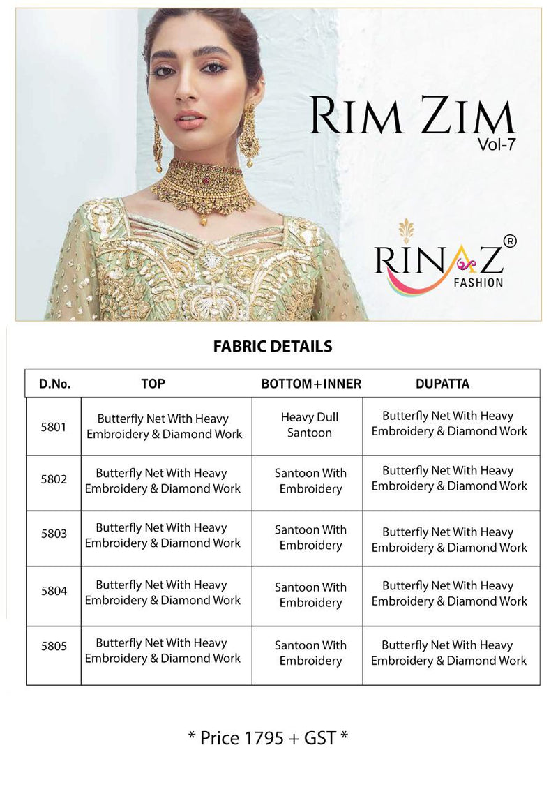 Rinaz Fashion Rim Zim Vol 7 Butterfly Net Heavy Embroidery Work Pakistani Suits