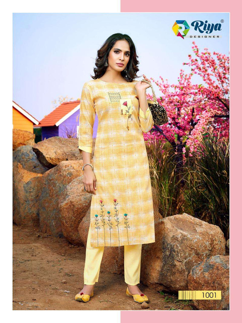 Riya Designer Glory Vol 2 Cotton Linen Designer Kurtis With Pent