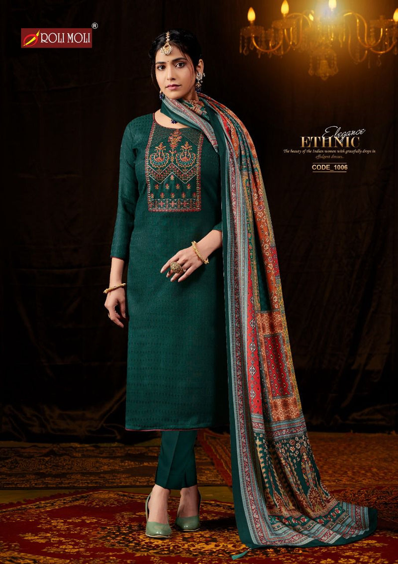 Roli Moli Anika Pashmina Jacquard Print Exclusive Wear Salwar Kameez