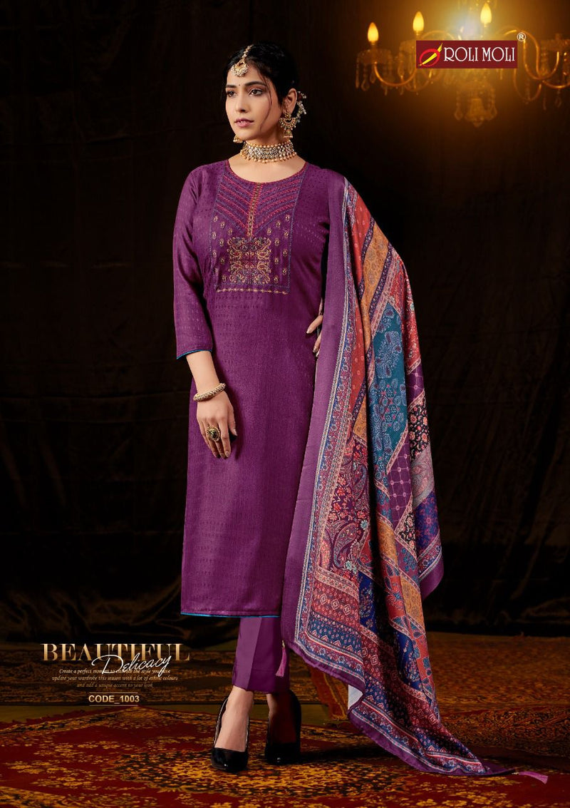 Roli Moli Anika Pashmina Jacquard Print Exclusive Wear Salwar Kameez