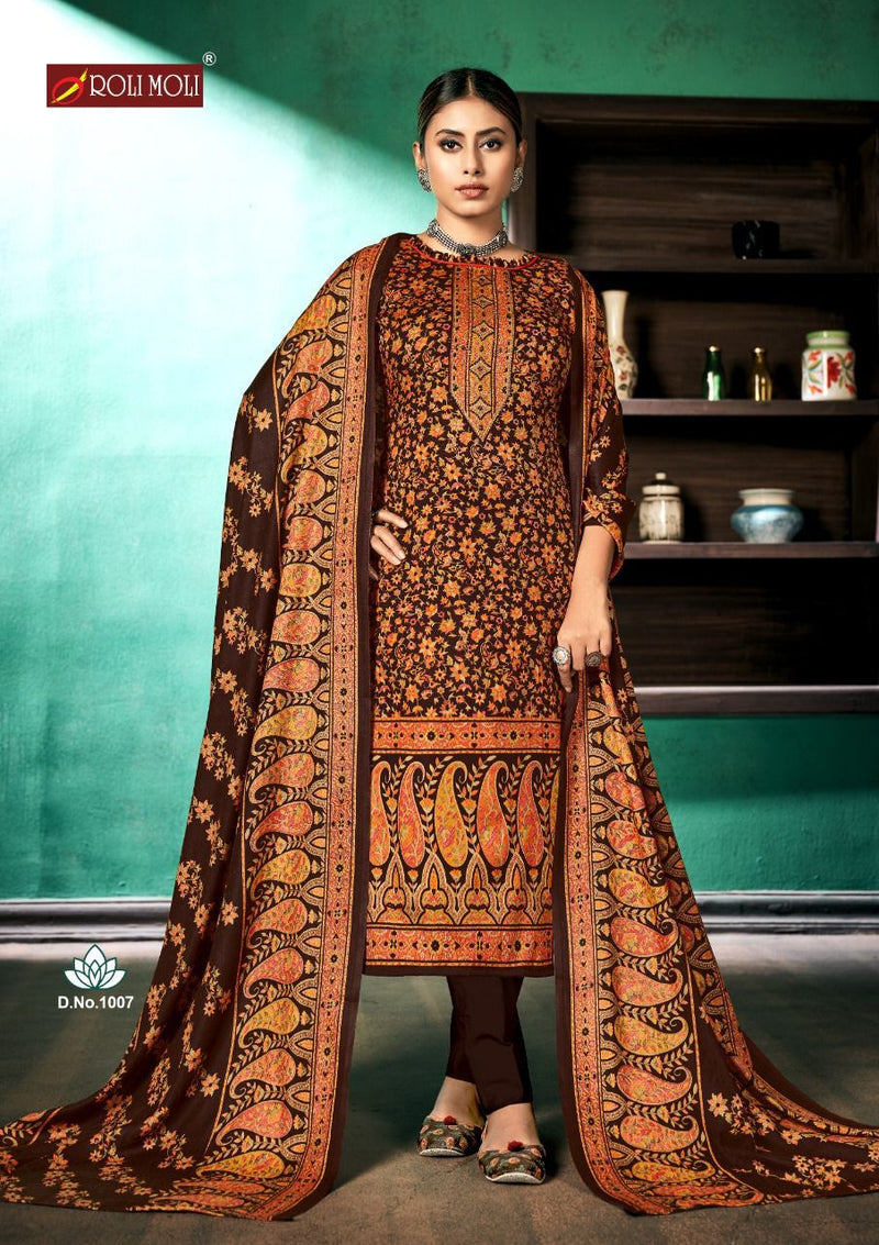 Roli Moli Creation Aadhya Pure Pashmina Print Diamond Work Winter Wear Suit