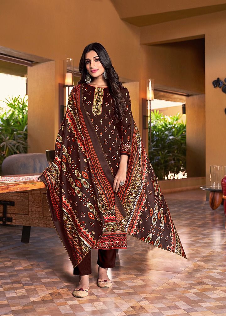 Roli Moli Creation Gulnar Pashmina Jacquard Woolen Winter Wear Salwar Suit