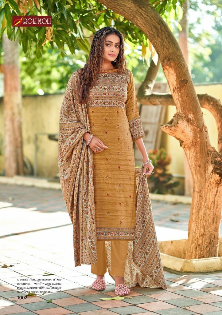 Roli Moli Kairaa Pure Pashmina Print Heavy Embroidery Work Salwar Suit
