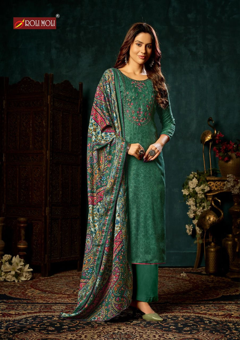 Roli Moli Zoya Pashmina Jacquard Exclusive Embroidered Work Salwar Suit