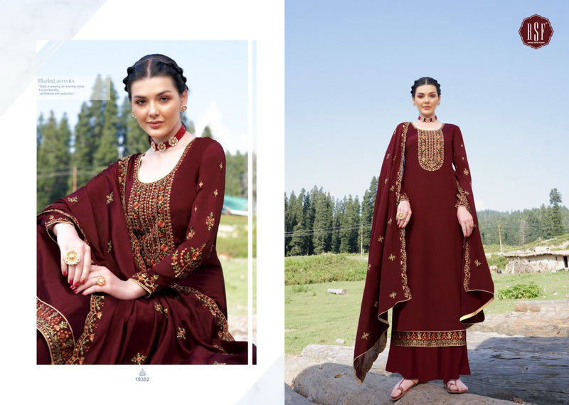 Rsf Neera Vol 2 Chinon Silk  Fabric With Full Body Embroidery Work