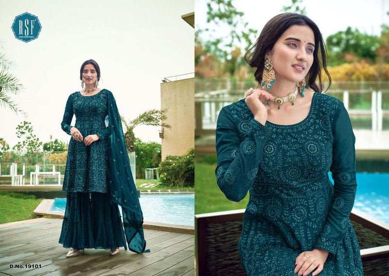 Rsf Simran Pure Faux Georgette Heavy Embroidery Sequence Work Salwar Suit