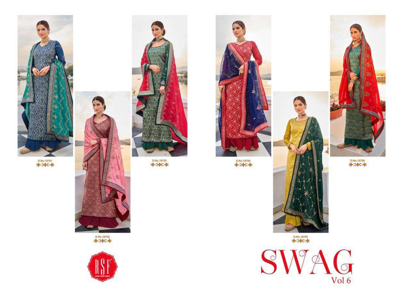 Rsf Swag Vol 6 Pure Silk Jacquard Hand Work Salwar Kameez