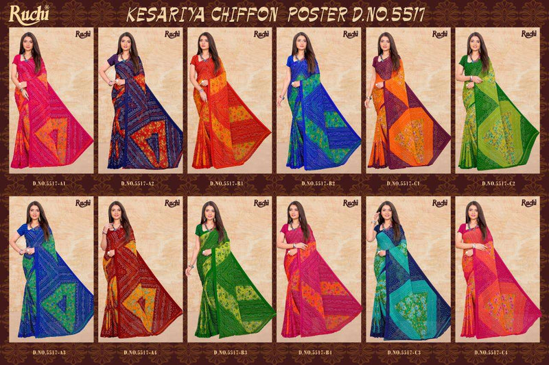 Ruchi 5517 Chiffon Printed Simple Wear Sarees