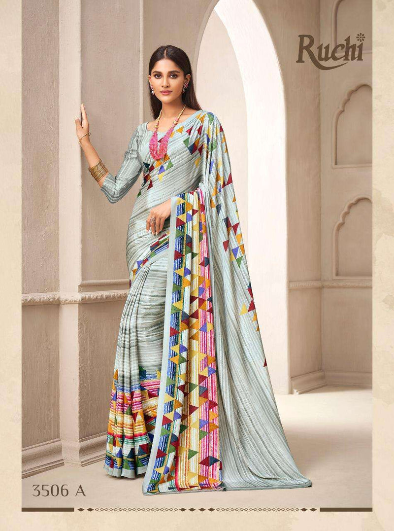 Ruchi Alvira Silk Crape Silk Printed Exclusive Designer Regular Wear Fancy Saree