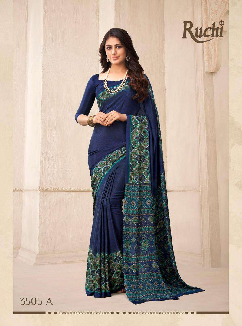Ruchi Alvira Silk Crape Silk Printed Exclusive Designer Regular Wear Fancy Saree