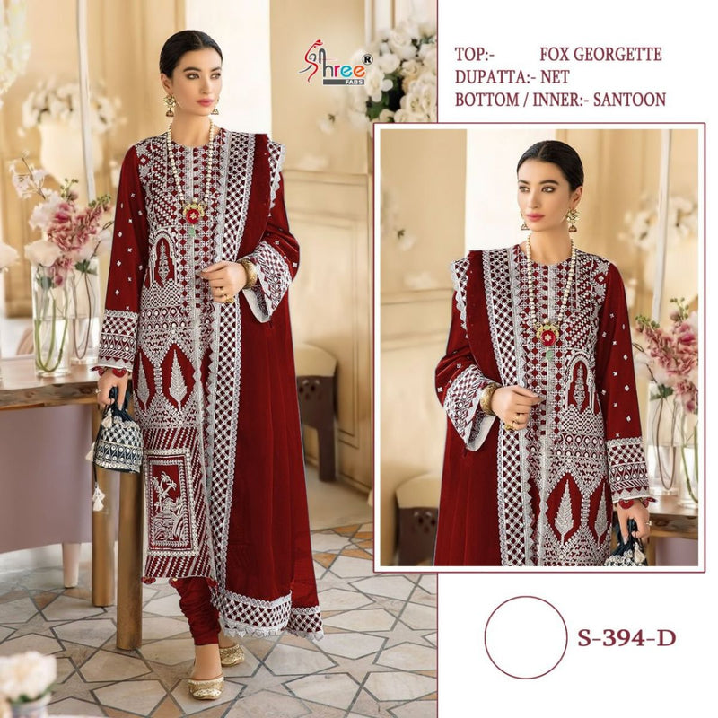 Shree Fabs S 394 Color Fox Georgette Designer Pakistani Style Wedding Wear Salwar Suits