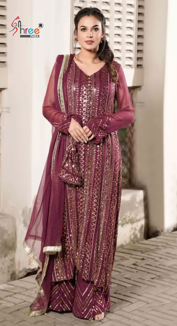 Shree Fab S 444 Fox Georgette Designer Style Wedding Wear Salwar Kameez