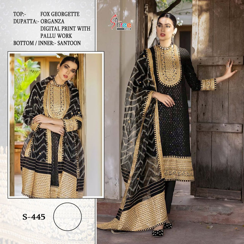 Shree Fabs S 445 Fox Georgette With Heavy Embroidery Work Stylish Designer Party Wear Salwar Suit