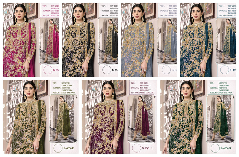 Shree Fabs S 455 Net With Heavy Embroidery Designer Pakistani style Wedding Wear Salwar Suits