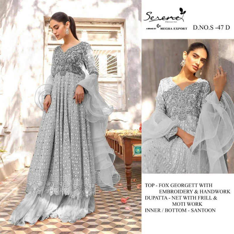 Serene S 47 Fox Georgette Designer Semi Stitched Wedding Wear Salwar Suits