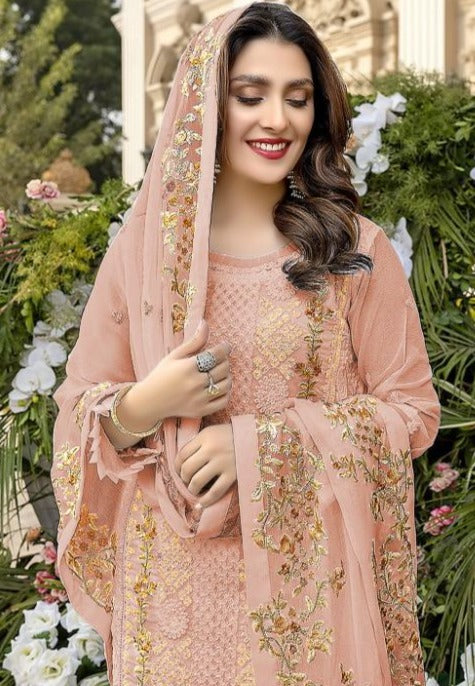 Shree Fab S 474 Colors Fox Georgette Designer Pakistani Style Wedding Wear Embroidered Salwar Suits