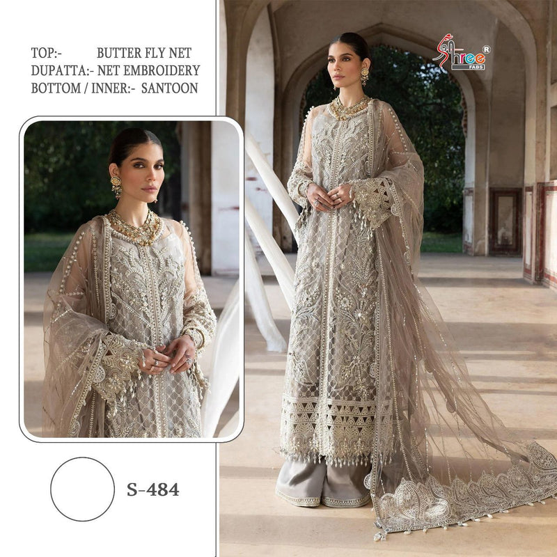 Shree Fab S 484 Butterfly Net Heavy Designer Pakistani Style Wedding Wear Salwar Suits