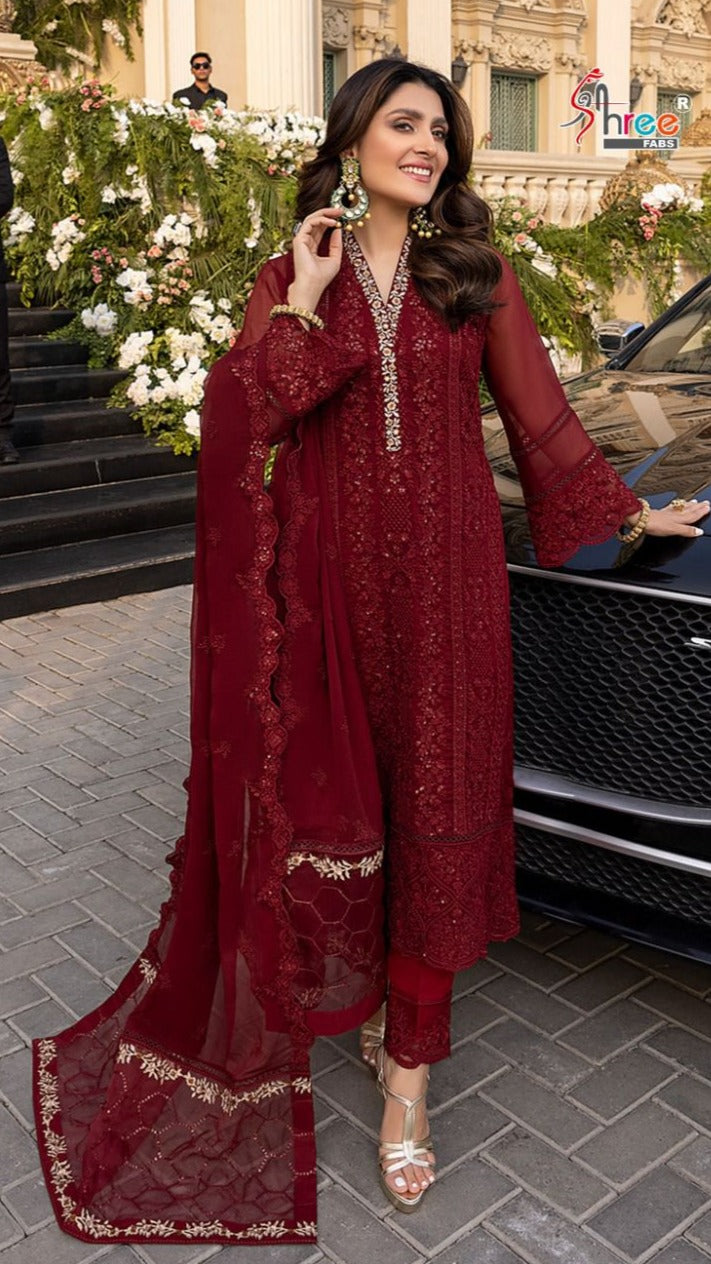 Shree Fab S 490 Fox Georgette Pakistani Style Party Wear Designer Salwar Kameez