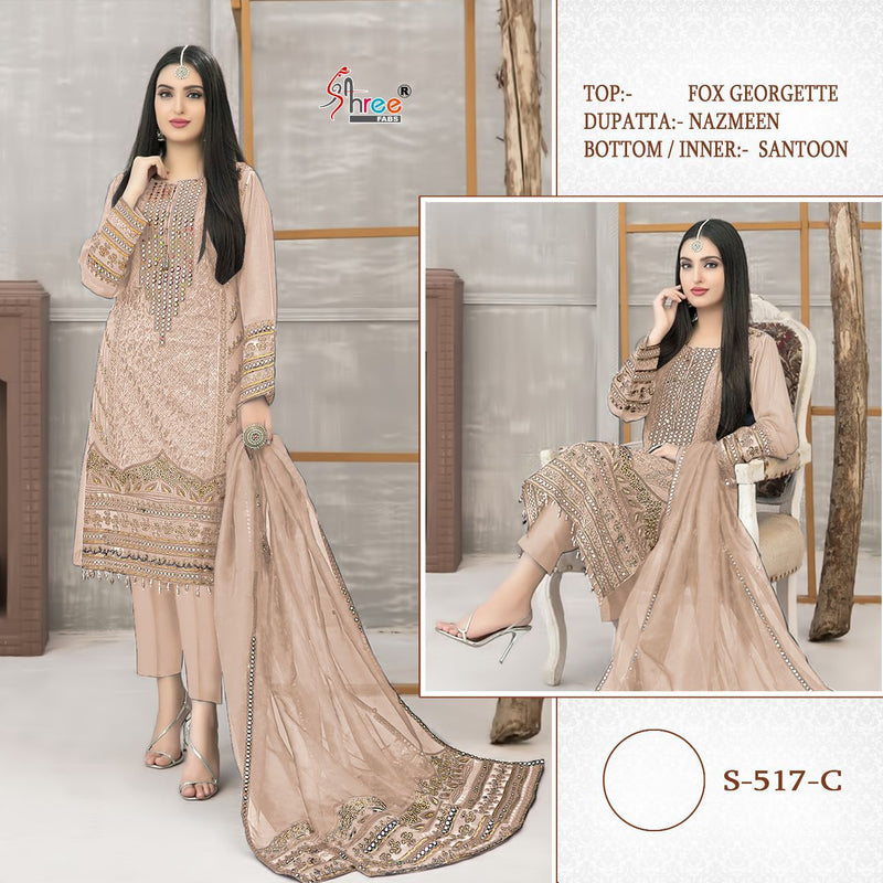 Shree Fabs S 517 C Georgette With Heavy Beautiful Embroidery Work Stylish Designer party Wear Salwar Kameez