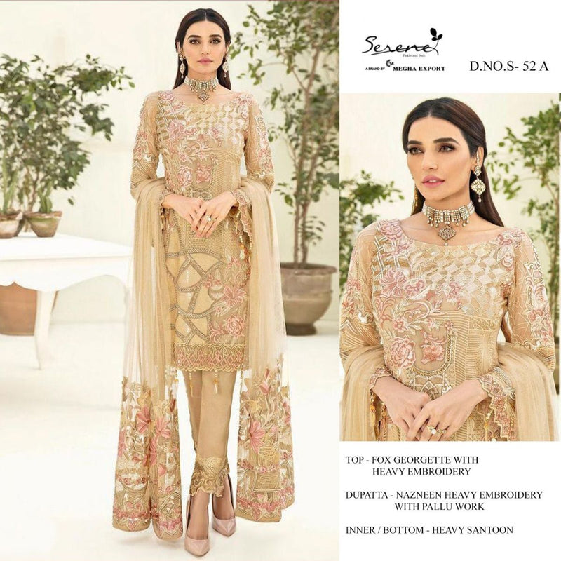 Serene S 52 Fox Georgette Designer Pakistani Style Wedding Wear Salwar Suits