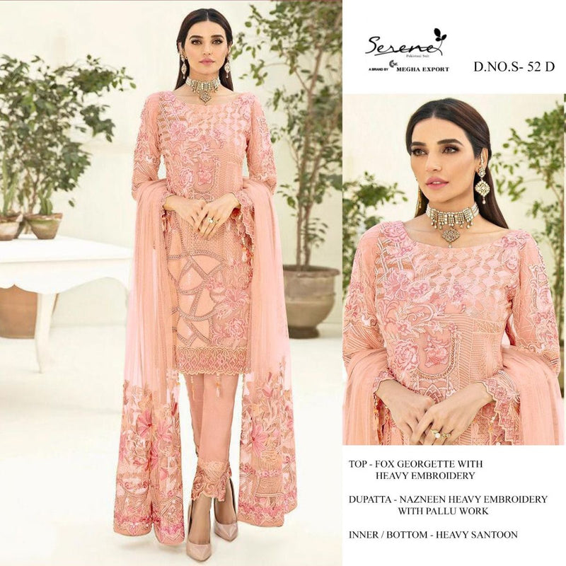 Serene S 52 Fox Georgette Designer Pakistani Style Wedding Wear Salwar Suits