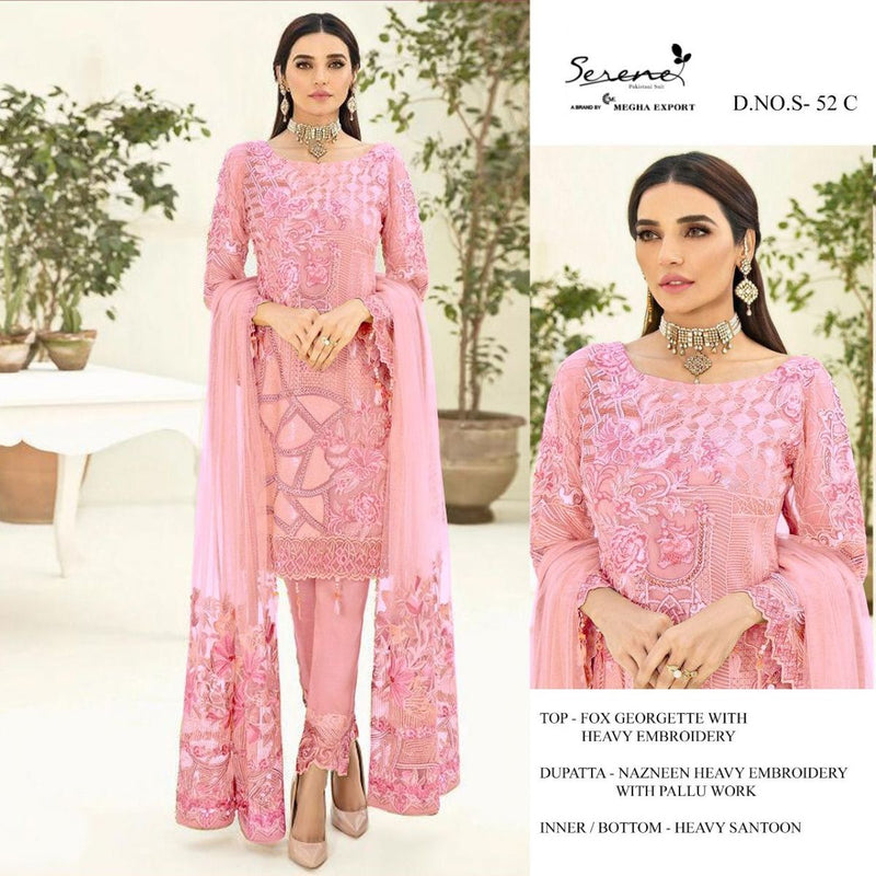 Serene S 52 Fox Georgette Designer Pakistani Style Wedding Wear Salwar Suits