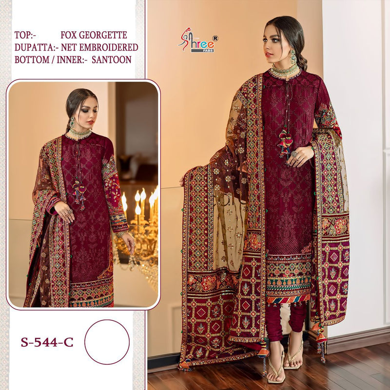 Shree Fabs S 544 C Georgette With Beautiful Heavy Embroidery Work Stylish Designer Wedding Look Salwar Kameez