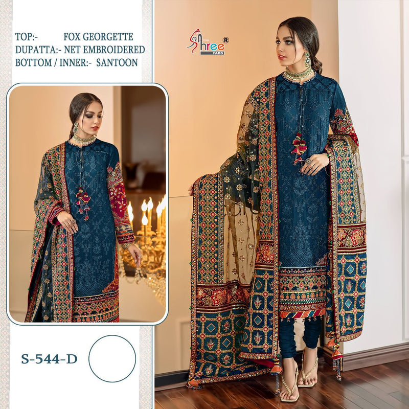 Shree Fabs S 544 D Georgette With Beautiful Heavy Embroidery Work Stylish Designer Wedding Look Salwar Kameez