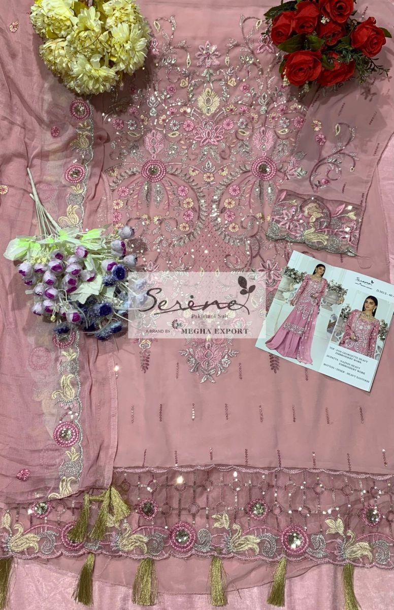 Serene S60 Fox Georgette Heavy Embroidered Stylish Designer Pakistani Style Salwar Suit
