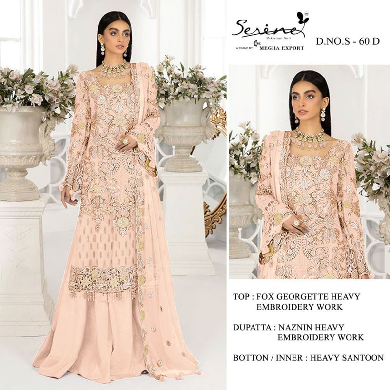 Serene S60 Fox Georgette Heavy Embroidered Stylish Designer Pakistani Style Salwar Suit