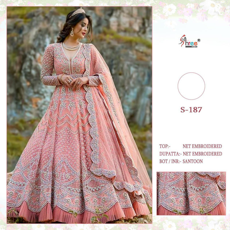 Shree Fabs S 187 Net Embroidery Work Bridal Wear Salwar Suit