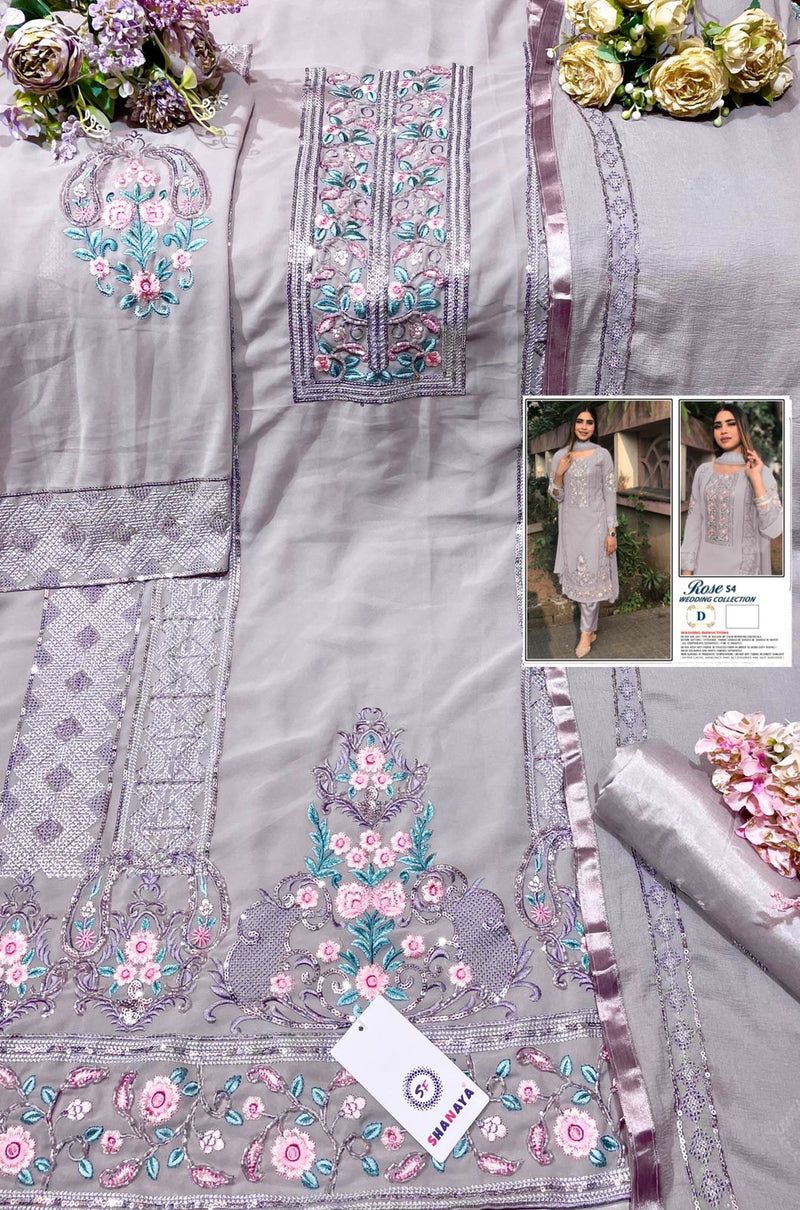 Shanaya Fashion Rose S4 Wedding Collection Fox Georgette Embroidered Handwork Salwar Suit