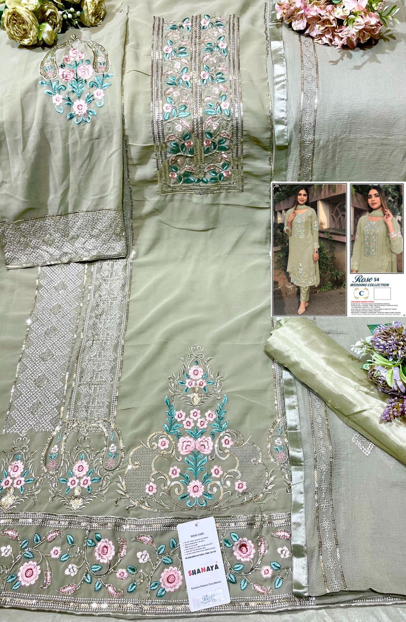 Shanaya Fashion Rose S4 Wedding Collection Fox Georgette Embroidered Handwork Salwar Suit