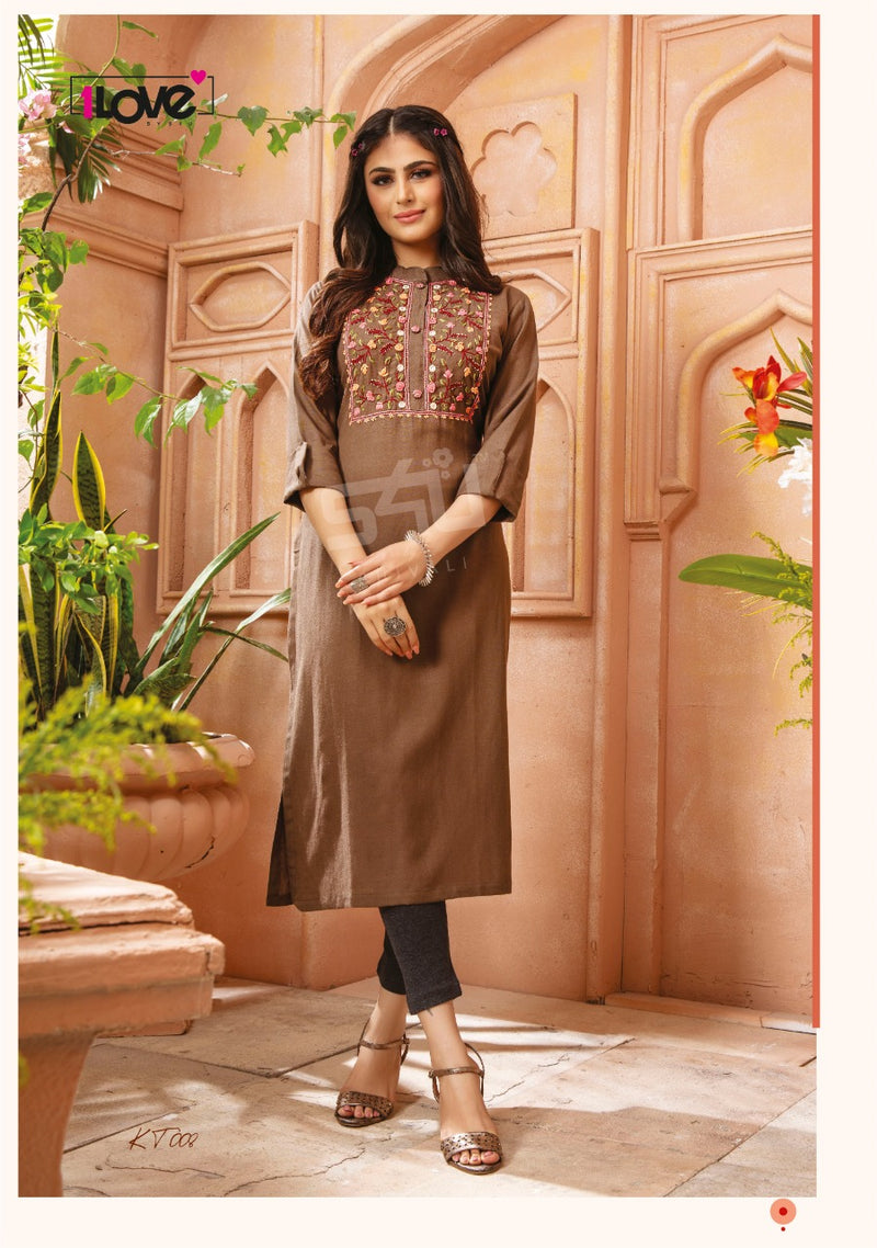 S4u 1Love Knotty Tales Rayon With French Work Excluisve Stylish Designs Casual Wear Readymade Kurtis