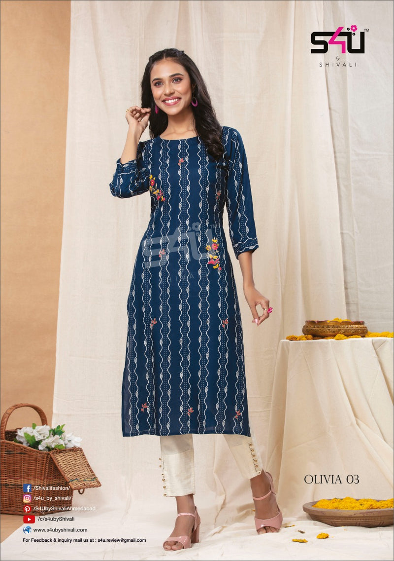 Stunning Dark Blue Color Hand-crafted Long Kurti with Jacket – PARBANI
