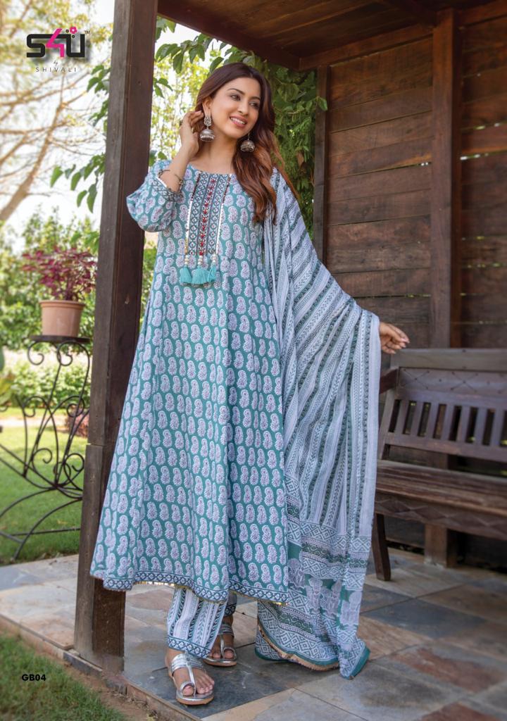 S4u Shivali Gulabo 2 Stylish Designer Anarkali Kurti With Pant And Dupatta Wear