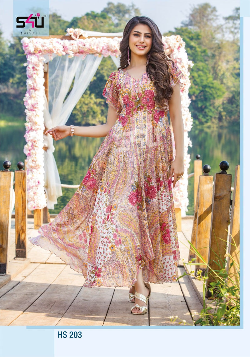 S4u Shivali Hello Spring 2021 Chiffon Designer Stylish Gown Colllection