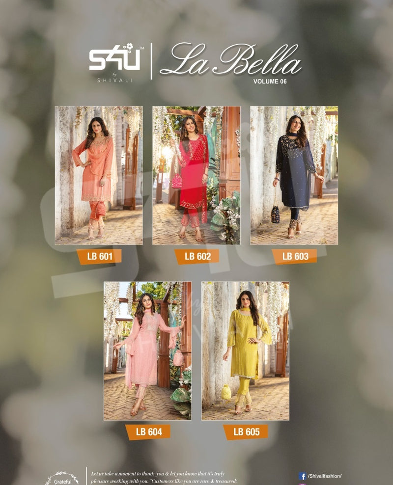 S4u Shivali La Bella Vol 6 Georgette Designer Party Wear Stylish Designer Kurti Collection