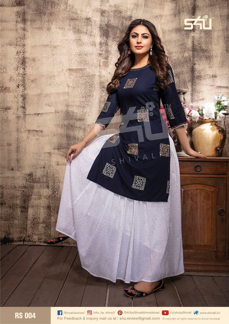 S4u Shivali Launch By Retro Skirt Cotton Exclusive Design Fancy Casual Wear Kurti With Bottom