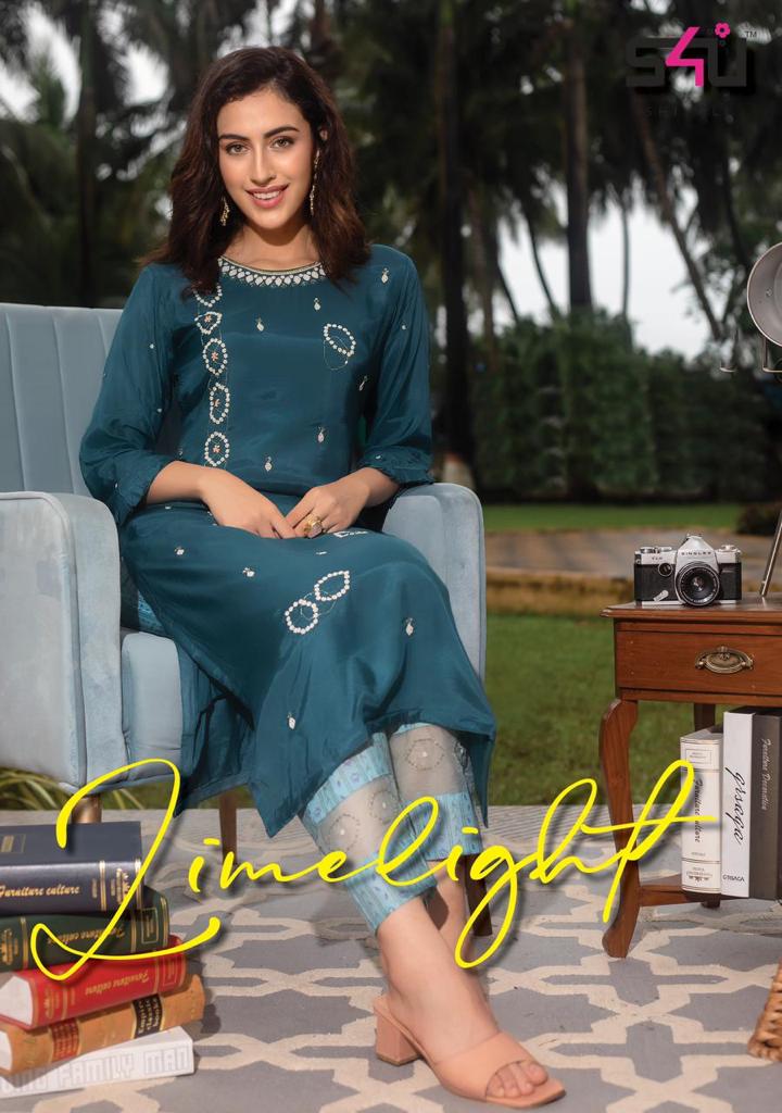 S4u Shivali Limelight Handwork With Embroidery Work Festive Wear Kurti Collection