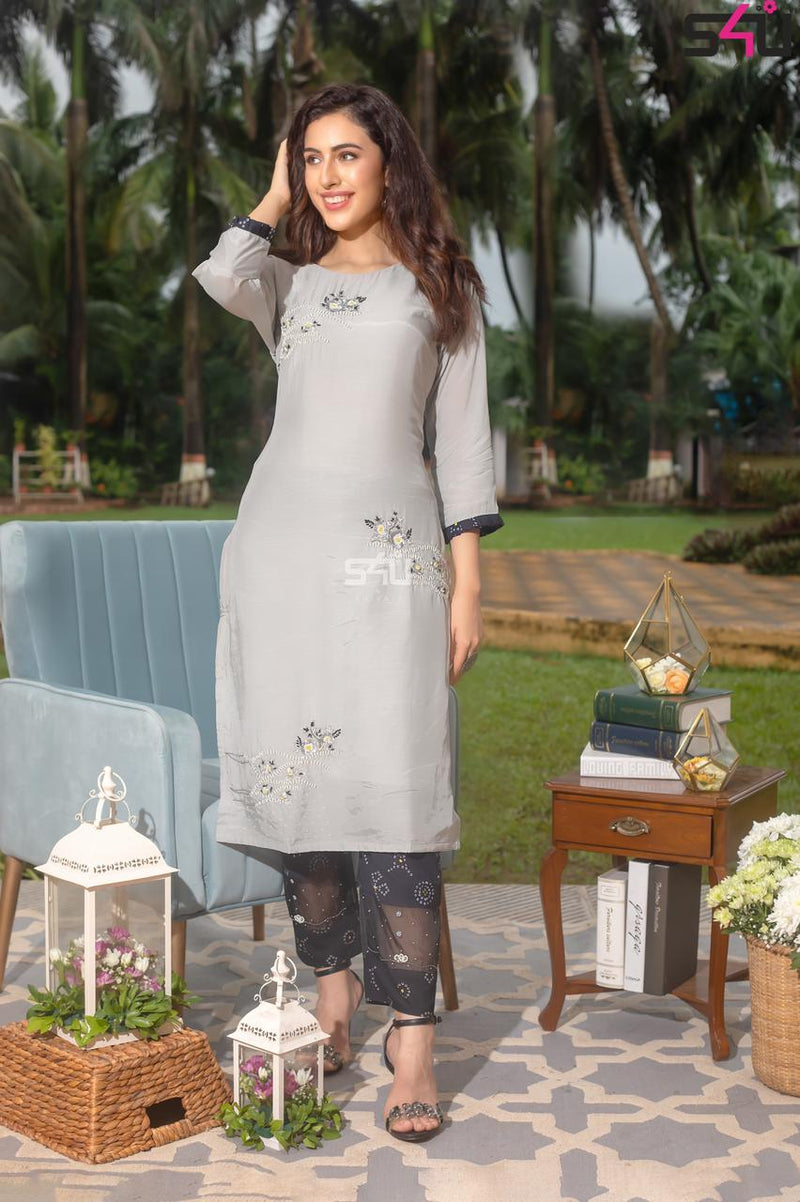 S4u Shivali Limelight Handwork With Embroidery Work Festive Wear Kurti Collection