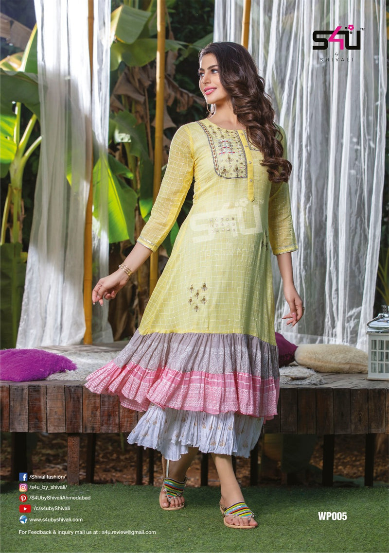 S4u Shivali Weekend Passions Cotton With Mulmul Fancy Kurti