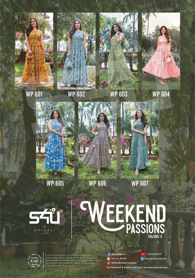 S4u Shivali Weekend Passion Vol 6 Rayon Designer Casual Wear Gown Wear