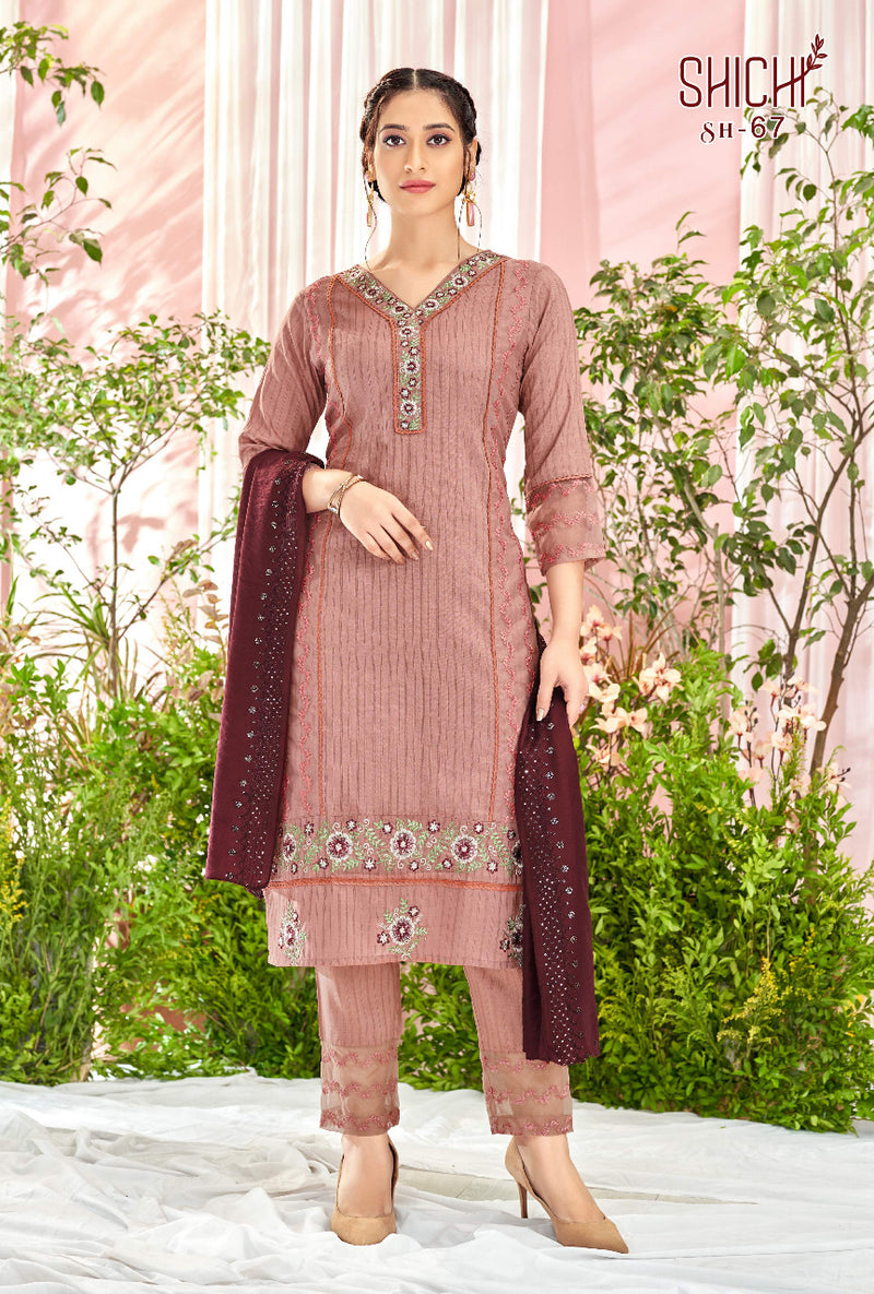 Shichi Saanjh Dno SH 67 To 72 Nylove With Embroidery Work Stylish Designer Party Wear Long Kurti