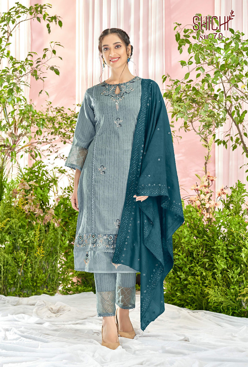 Shichi Saanjh Dno SH 67 To 72 Nylove With Embroidery Work Stylish Designer Party Wear Long Kurti