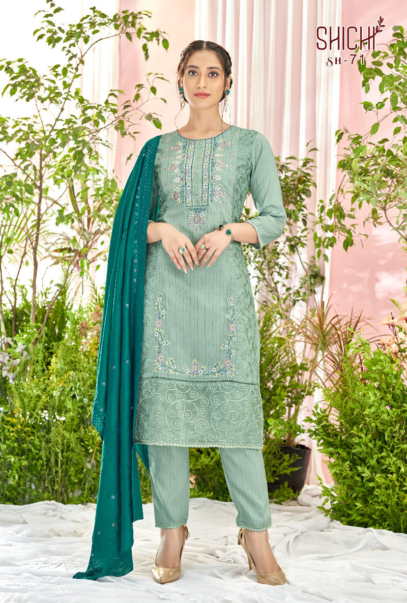 Shichi Saanjh Dno SH 67 To 72 Nylove With Embroidery Work Stylish Designer Party Wear Long Kurti